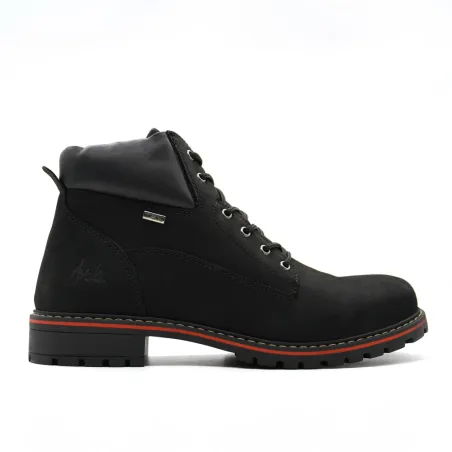 Bottes Grass cuir noir imperméables - Semelle PU