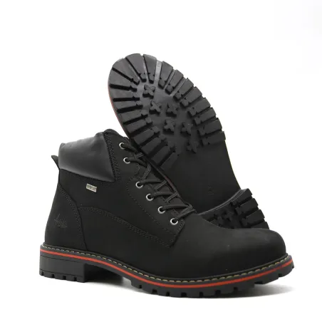 Bottes Grass cuir noir imperméables - Semelle PU