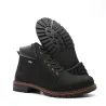 Bottes Grass cuir noir imperméables - Semelle PU