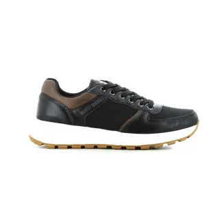 Baskets homme noir/marron synthétique - confort quotidien