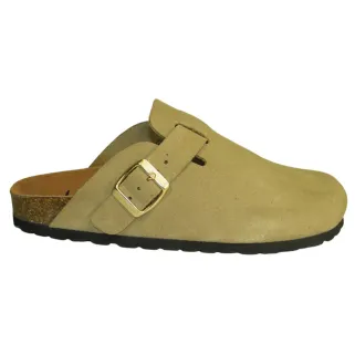 Sabots Ayoka en cuir gris clair pour femme - Pog