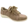 Baskets femme taupe aspect cuir PU - Fermeture éclair 36-41