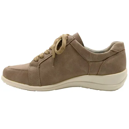 Baskets femme taupe aspect cuir PU - Fermeture éclair 36-41