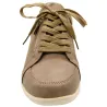 Baskets femme taupe aspect cuir PU - Fermeture éclair 36-41