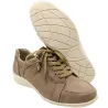 Baskets femme taupe aspect cuir PU - Fermeture éclair 36-41
