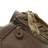 Baskets femme taupe aspect cuir PU - Fermeture éclair 36-41