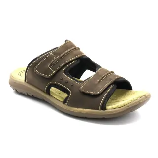 Sandales confort Ayoka® cuir lycra scratch marron 40-46
