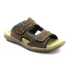Sandales confort Ayoka® cuir lycra scratch marron 40-46