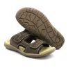 Sandales confort Ayoka® cuir lycra scratch marron 40-46
