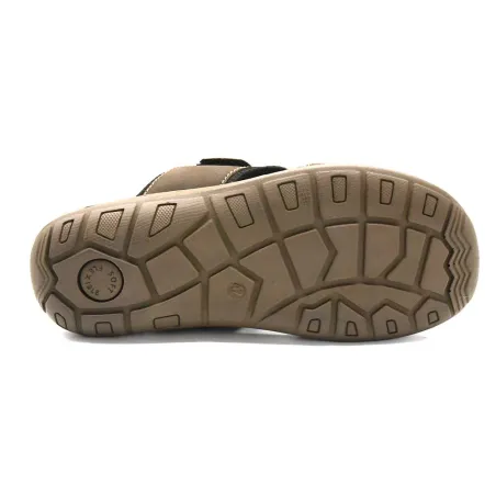 Sandales confort Ayoka® cuir lycra scratch marron 40-46