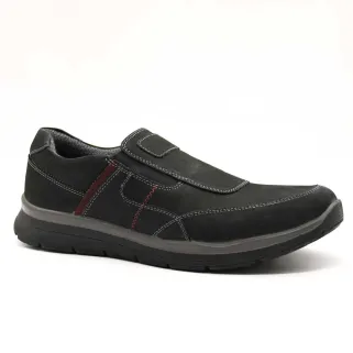 Chaussures Drill noires sans lacets en cuir imperméable