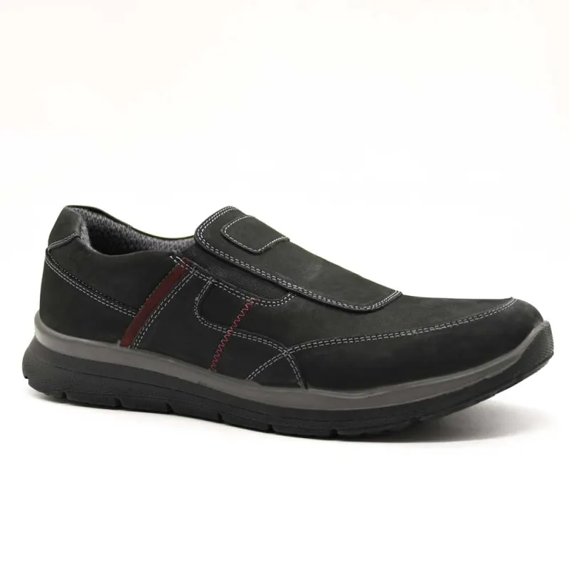 Chaussures Drill noires sans lacets en cuir imperméable