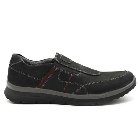 Chaussures Drill noires sans lacets en cuir imperméable