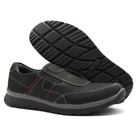 Chaussures Drill noires sans lacets en cuir imperméable
