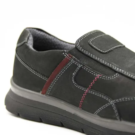 Chaussures Drill noires sans lacets en cuir imperméable
