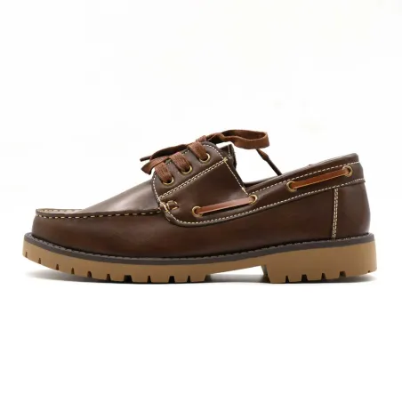 Chaussures bateau marron semelle crantée 40-46 pour extérieur
