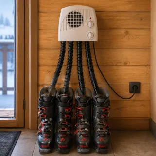 Séchoir électrique 4 tuyaux pour bottes et chaussures