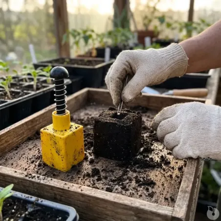Presse-mottes mini 4x4x5 cm pour semis écologiques