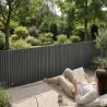 Canisse PVC occultante 1x3m gris - Fixations incluses