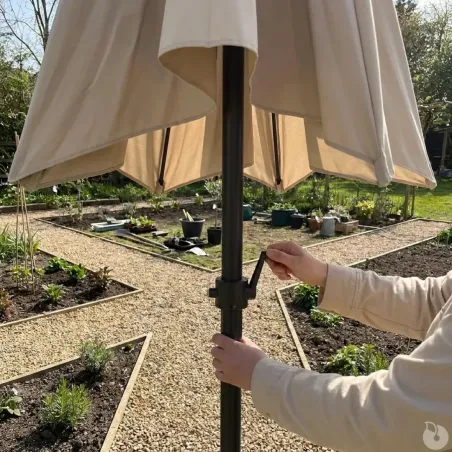 Parasol rond Ø2,7m beige - Toile polyester 160g/m²