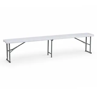 Banc pliable blanc 3 places - 180x27x43 cm extérieur