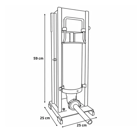 Poussoir à saucisses Reber® 5L - Inox - 4 entonnoirs inclus