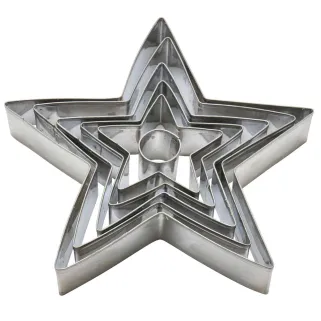 Emporte-pièces étoiles Noël 3D inox - 6 tailles 2-16cm