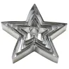 Emporte-pièces étoiles Noël 3D inox - 6 tailles 2-16cm