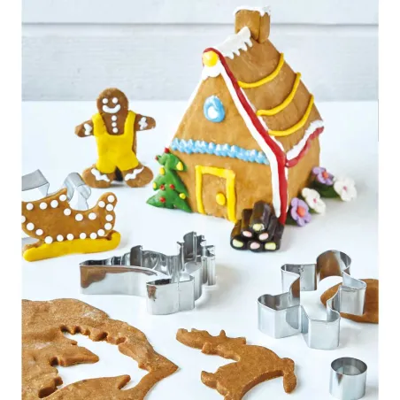 Kit 9 emporte-pièces Noël 3D - Formes festives maison
