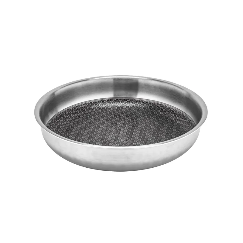 Poêle inox nid d'abeille 20 cm - Cuisson parfaite