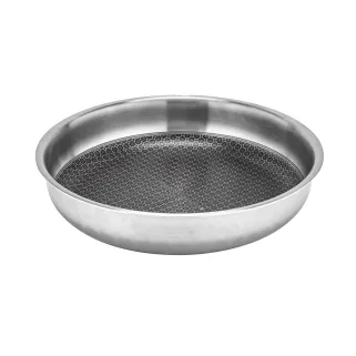 Poêle inox nid d'abeille 24 cm - Cuisson parfaite