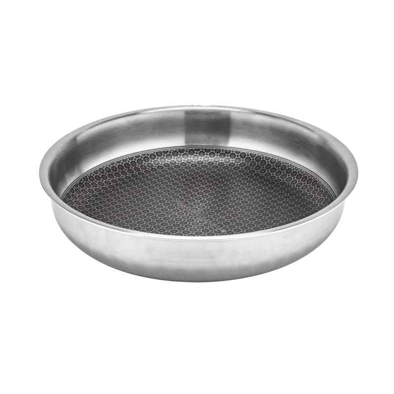 Poêle inox nid d'abeille 24 cm - Cuisson parfaite