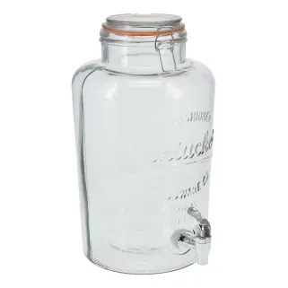 Fontaine à boisson 8L en verre - Robinet et couvercle clip