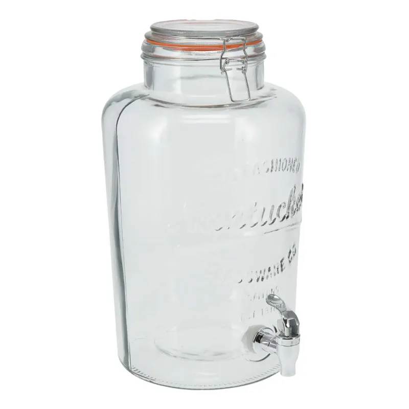 Fontaine à boisson 8L en verre - Robinet et couvercle clip