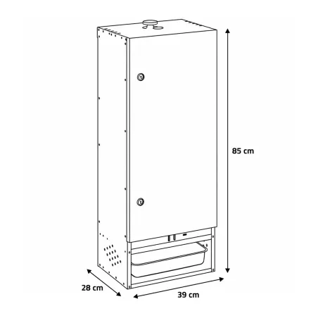 Fumoir F85 acier aluminisé H85 x L39 x P28 cm