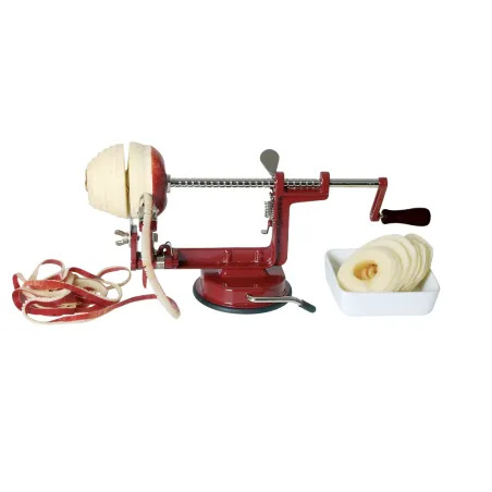 Pèle-pommes ventouse - Épluche, évide et tranche en acier