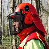 Casque forestier homme orange - Visière et anti-bruit intégrés