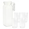 Set carafe 1,1L + 4 verres 200ml en verre élégant