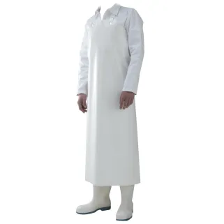 Tablier boucher résistant 115x90 cm polyuréthane blanc