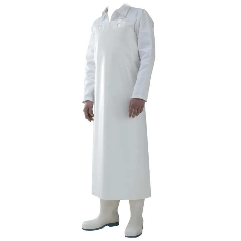 Tablier boucher résistant 115x90 cm polyuréthane blanc