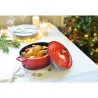 Cocotte ovale rouge 32 cm en fonte d'aluminium - Tous feux
