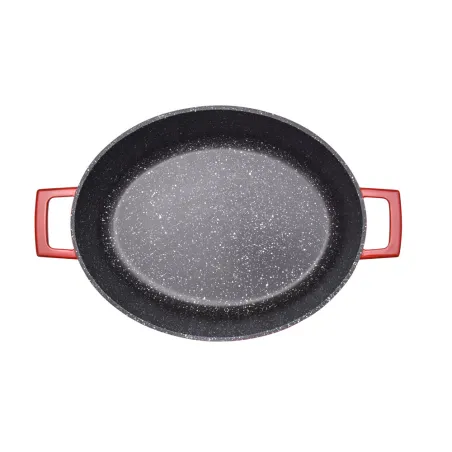 Cocotte ovale rouge 32 cm en fonte d'aluminium - Tous feux