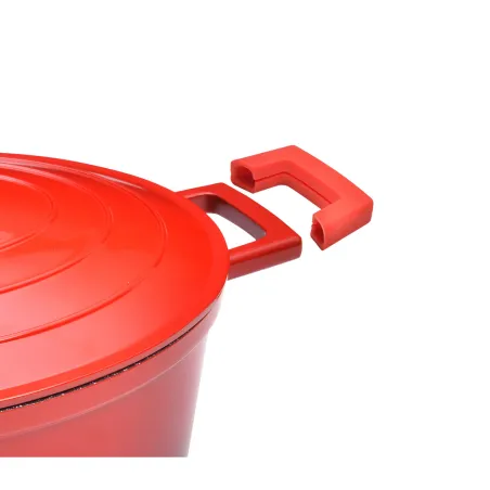 Cocotte ovale rouge 32 cm en fonte d'aluminium - Tous feux