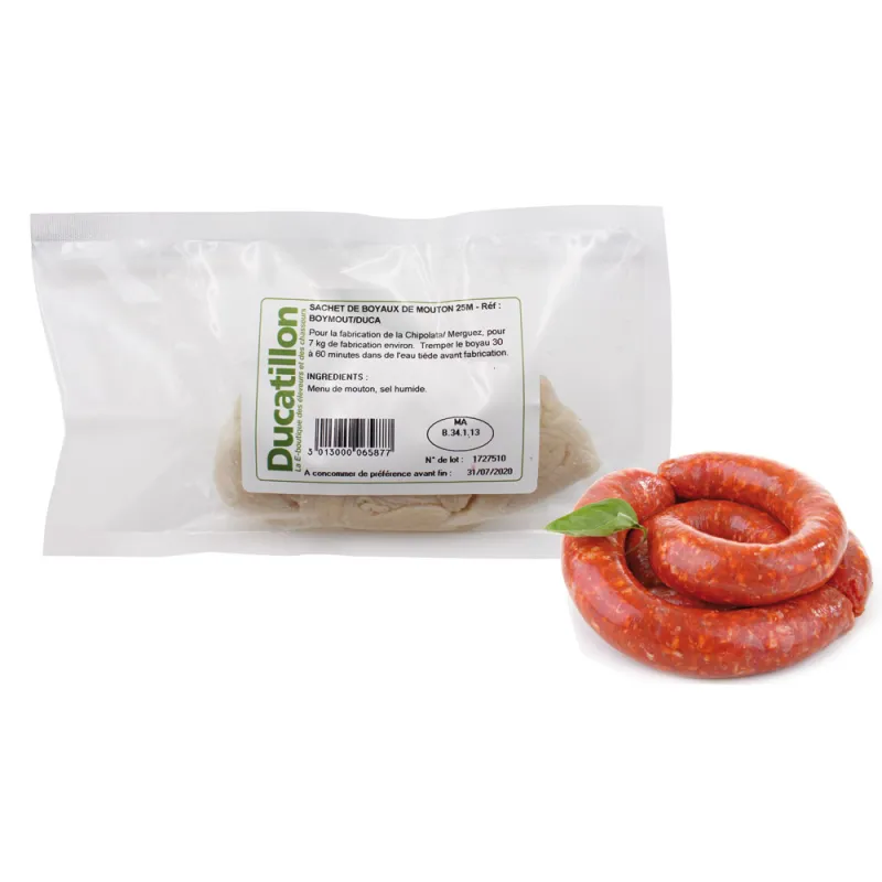 Boyaux de mouton 25m pour saucisses et merguez