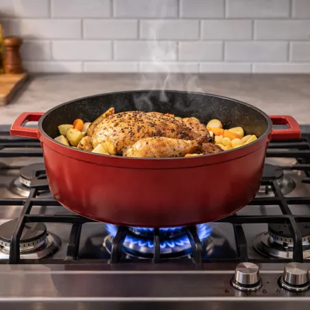 Cocotte ovale fonte alu 32x25cm 6,6L tous feux - Nuage