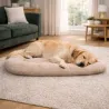 Coussin velvet taupe 90x65 cm antidérapant pour chien