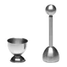 Coquetiers en inox + toqueur - Lot de 4+1