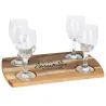 Set 4 verres whisky 200ml + plateau acacia 29x17cm