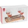 Set 4 verres whisky 200ml + plateau acacia 29x17cm