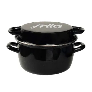 Friteuse émaillée avec couvercle et panier Ø26cm